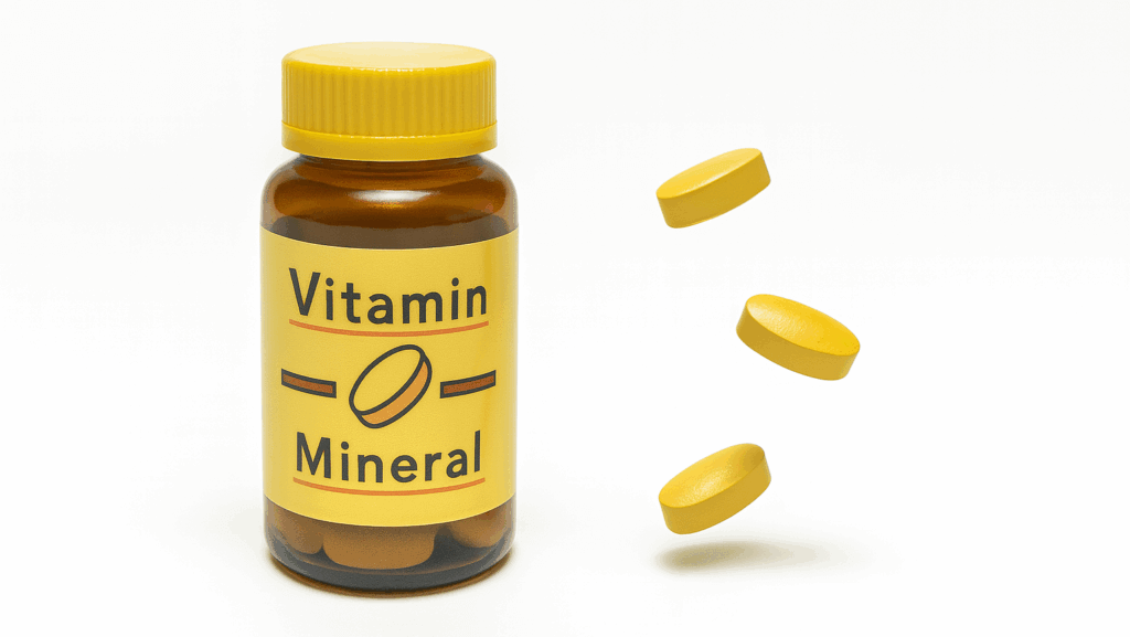 プラボトルに錠剤が入った健康食品のイメージ写真